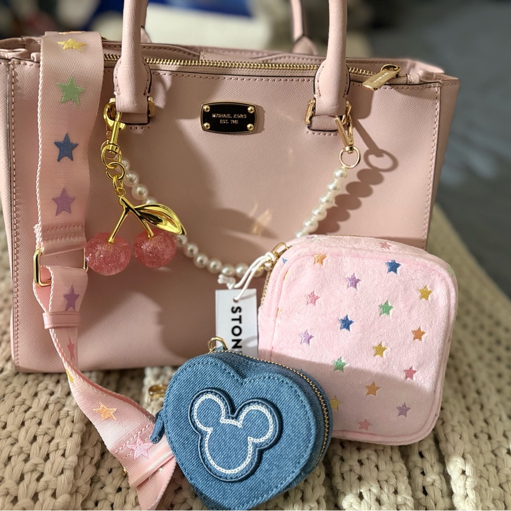 Michael Kors Light Pink Satchel with Gold Accents